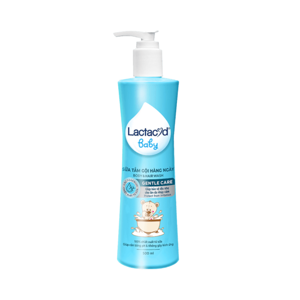 Sữa tắm gội cho bé Lactacyd Gentle Care 500ml