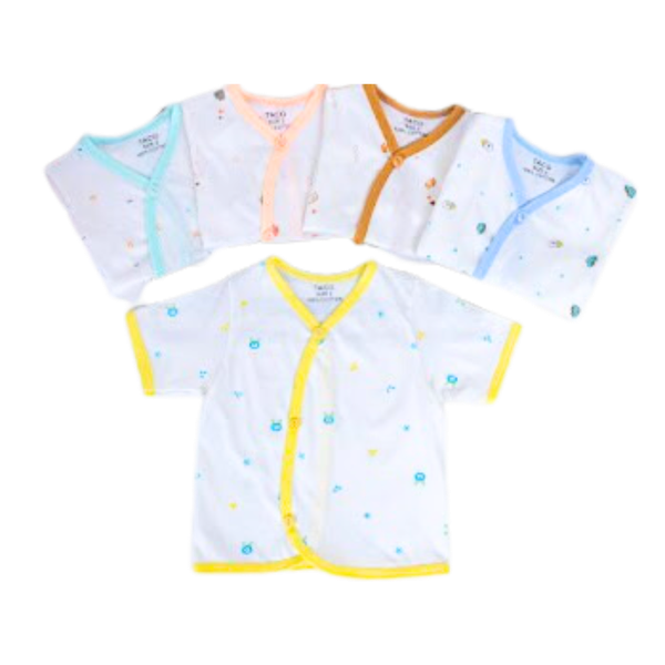 Áo sơ sinh tay ngắn cài chéo Taco (hoạ tiết)