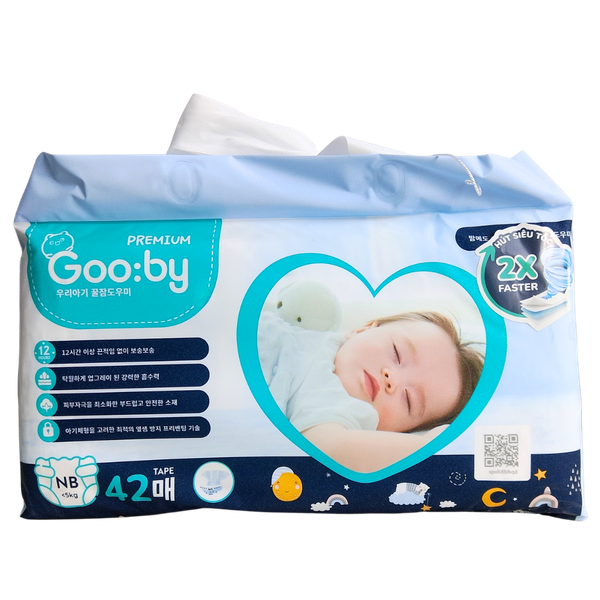 Tã Gooby Premium Đêm Dán NB-42 (< 5 kg)