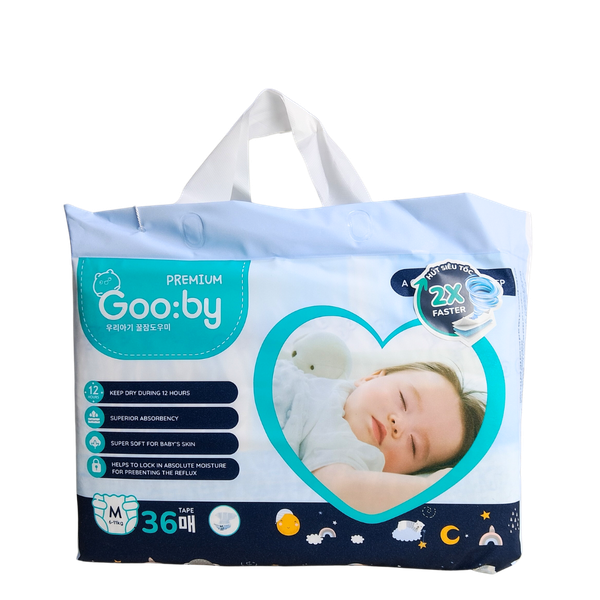 Tã Gooby Premium Đêm Dán M-38 (cũ M-36) (6 - 11 kg)