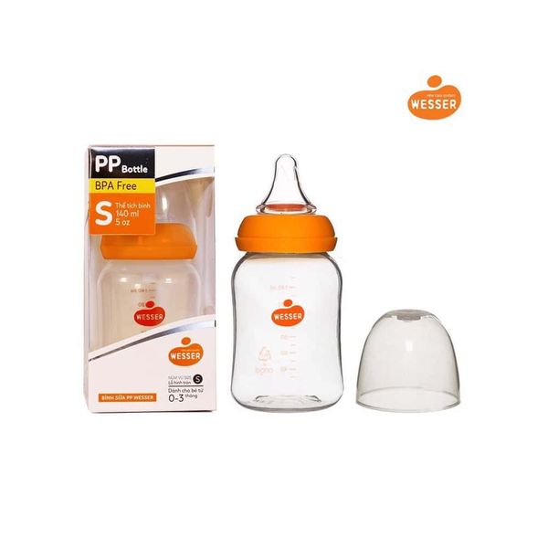 Bình sữa Wesser cổ hẹp nhựa PP 140ml