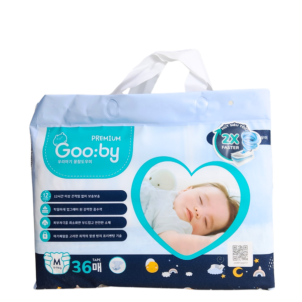 Tã Gooby Premium Đêm Dán M-38 (cũ M-36) (6 - 11 kg)