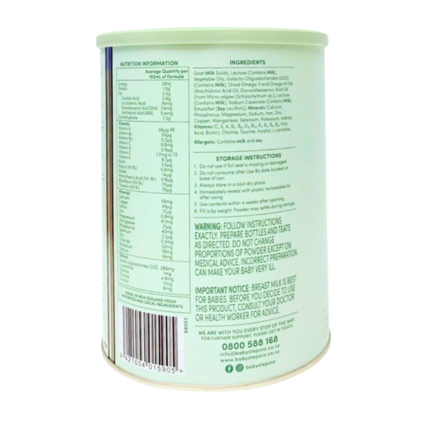 Sữa dê Baby Steps số 2 (900g) cho bé từ 6-12 tháng tuổi