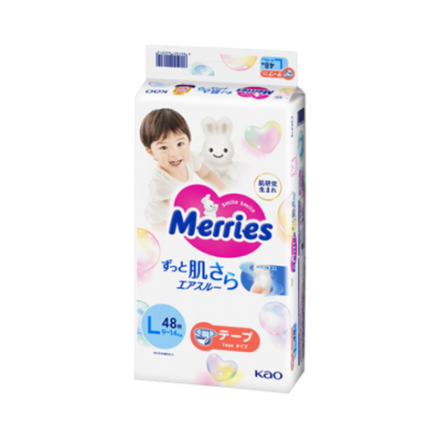 Tã Merries Dán Nhập khẩu L-48 (9 - 14 kg)