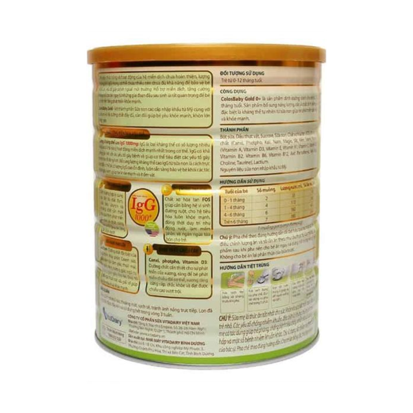 Sữa ColosBaby Gold 0+ (800g) cho bé từ 0–12 tháng tuổi