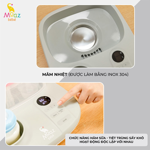 Máy tiệt trùng sấy khô và hâm sữa Moaz Bebe MB-005