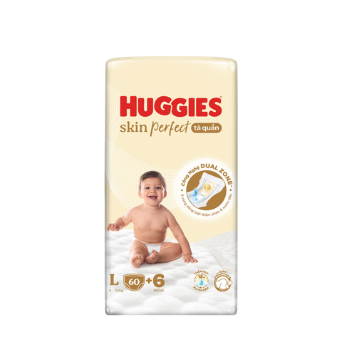 Tã Huggies Quần Skin Perfect L-60+6 (9 - 14 Kg)