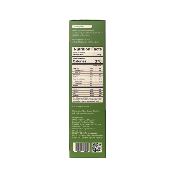 Nui ăn dặm mix rau củ ANPASO 150g