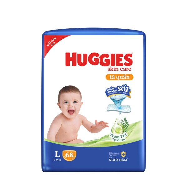 Tã Huggies Quần Skin care size L-68 (9 - 14 Kg)