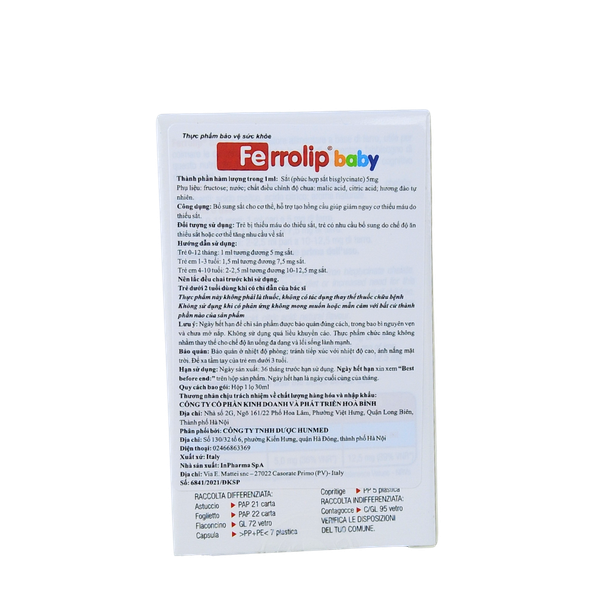 Sắt nước Ferrolip baby (dạng nhỏ giọt)