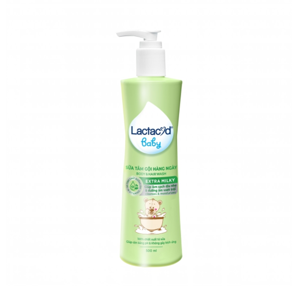 Sữa tắm gội cho bé Lactacyd Extra Milky 500ml