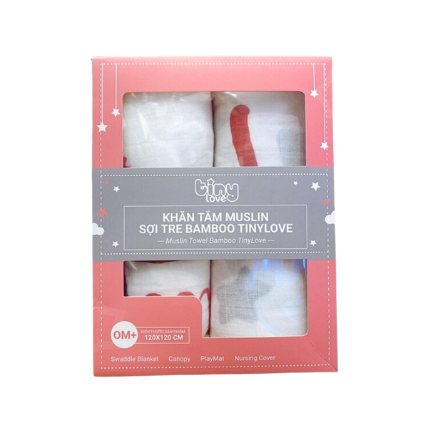 Khăn tắm Muslin sợi tre bamboo TinyLove 120x120 (set 2)