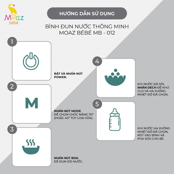 Bình đun nước đa năng Moaz Bebe MB-012