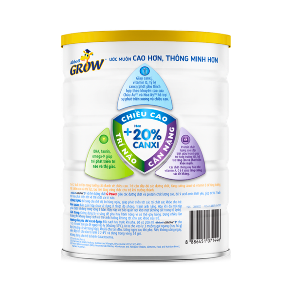 Sữa Abbott Grow 2+ (850g) cho bé trên 2 tuổi (tên cũ: Abbott Grow 4)