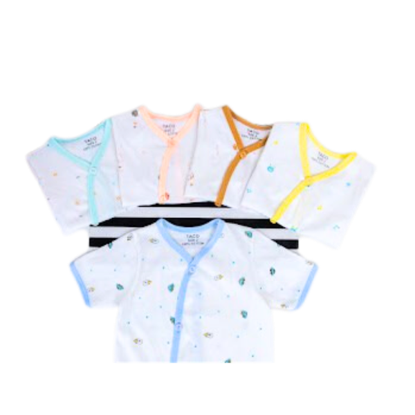 Áo sơ sinh tay ngắn cài chéo Taco (hoạ tiết)