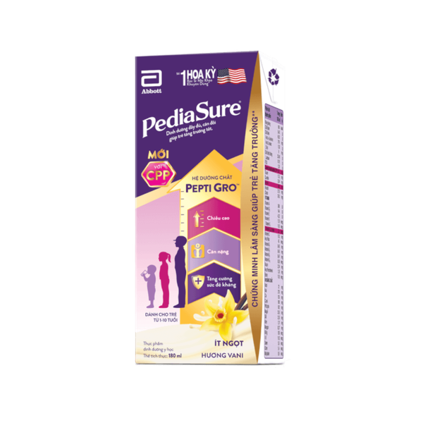 Sữa BPS PediaSure 180ml cho bé trên 1 tuổi (lốc 4 hộp)