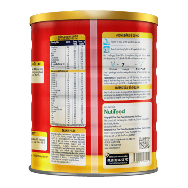 Sữa Nutifood Grow PLUS+ đỏ (1,5kg) cho bé trên 1 tuổi