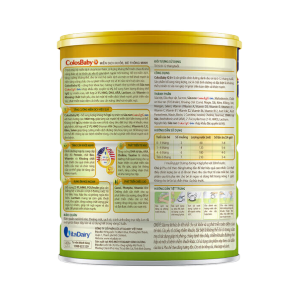 Sữa ColosBaby IQ 0+ (800g) cho bé từ 0-12 tháng tuổi