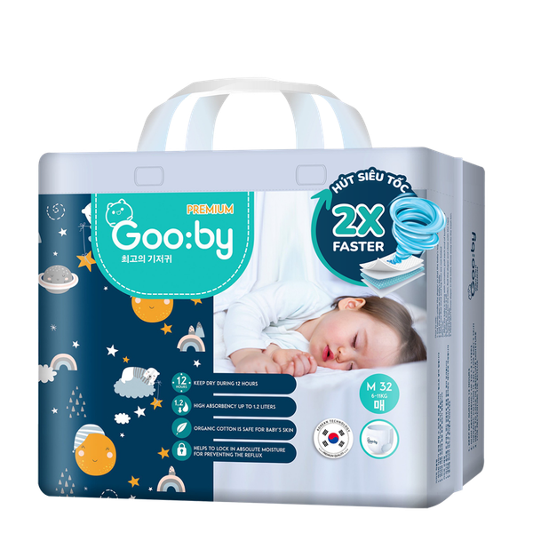 Tã Gooby Premium Đêm Quần M-34 (cũ M-32) (6 - 11 kg)