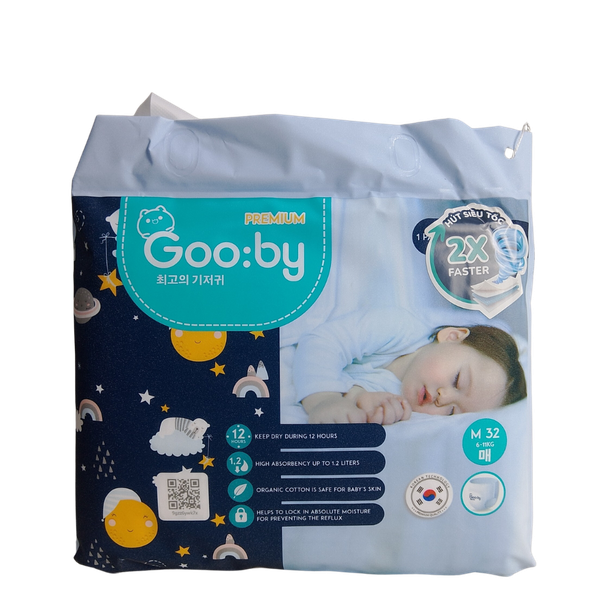 Tã Gooby Premium Đêm Quần M-34 (cũ M-32) (6 - 11 kg)