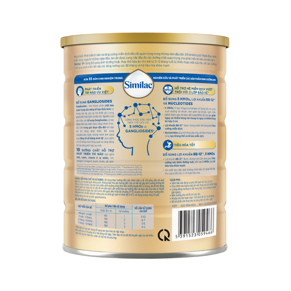 Sữa Similac số 0+ (850g) dinh dưỡng 5G cho bé từ 0-12 tháng tuổi