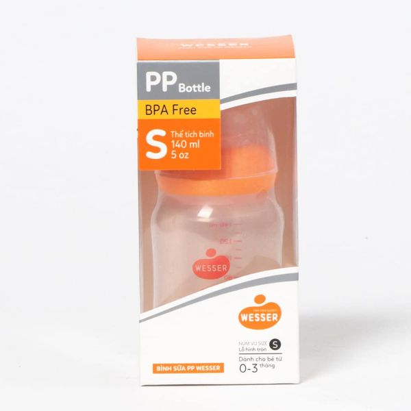Bình sữa Wesser cổ hẹp nhựa PP 140ml