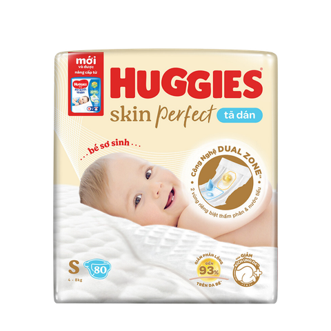 Tã Huggies Dán Skin Perfect S-80 (4 - 8 Kg)