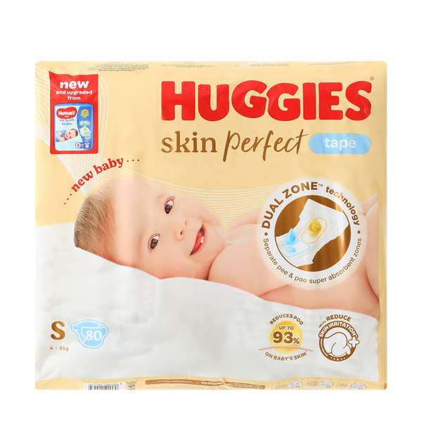 Tã Huggies Dán Skin Perfect S-80 (4 - 8 Kg)