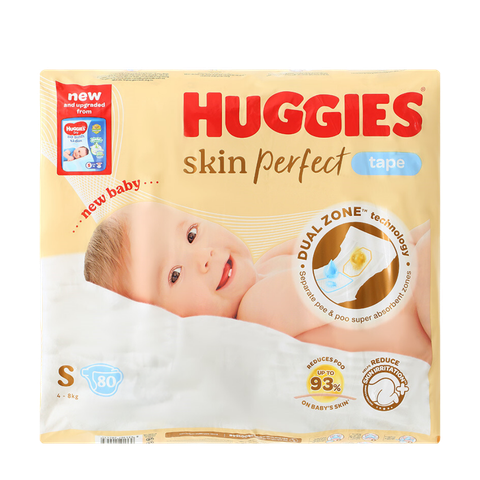 Tã Huggies Dán Skin Perfect S-80 (4 - 8 Kg)