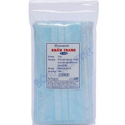Khẩu trang 3 lớp trắng (50 cái/hộp, bạch tuyết)