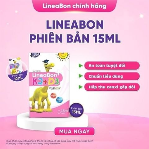 LineaBon K2+D3 nhỏ giọt (15ml)- Hỗ trợ phát triển chiều cao & xương