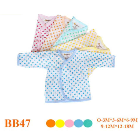 Áo cổ tim TD thiết kế chấm bi BB47 Babiboo