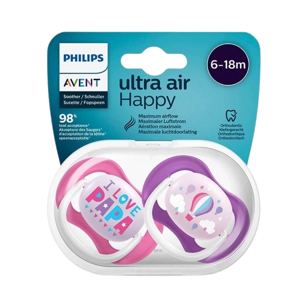 Ty ngậm thông khí hình thú bé gái Philips Avent 6-18m (vỉ đôi)