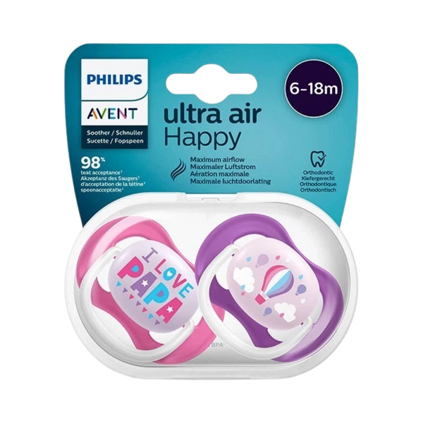 Ty ngậm thông khí hình thú bé gái Philips Avent 0-6m (vỉ đôi)