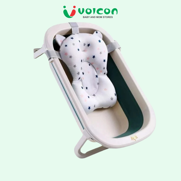 Set chậu tắm kèm phao gấp gọn có nhiệt kế Holla xanh