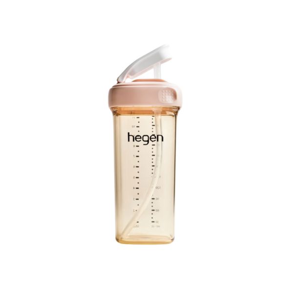 Bình tập uống Hegen Straw cup PPSU 330ml Pink