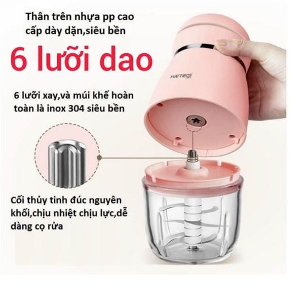Máy xay Hattiecs 220v (6 lưỡi dao)