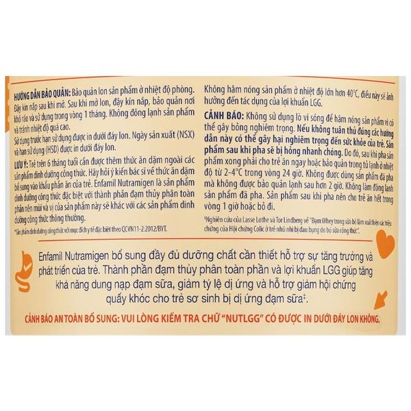 Sữa Nutramigen A+ LGG (400g) cho bé từ 0-12 tháng tuổi