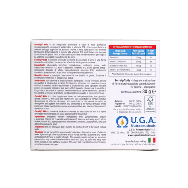 Sắt Ferrolip Kids (hộp 30 gói)