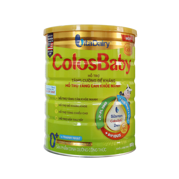 Sữa ColosBaby Gold 0+ vị thanh nhạt (800g) cho bé từ 0–12 tháng tuổi