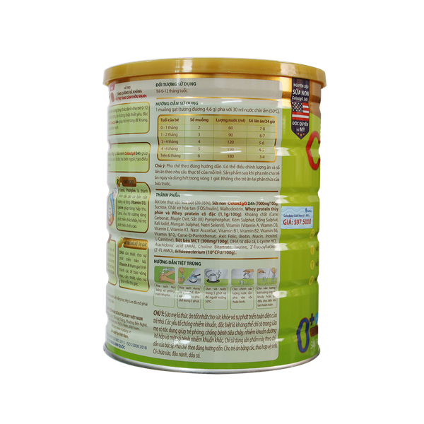 Sữa ColosBaby Gold 0+ vị thanh nhạt (800g) cho bé từ 0–12 tháng tuổi