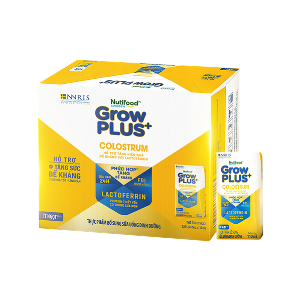 THÙNG 24 hộp Sữa BPS Nutifood GrowPLUS+ Colostrum Lactoferrin 110ml