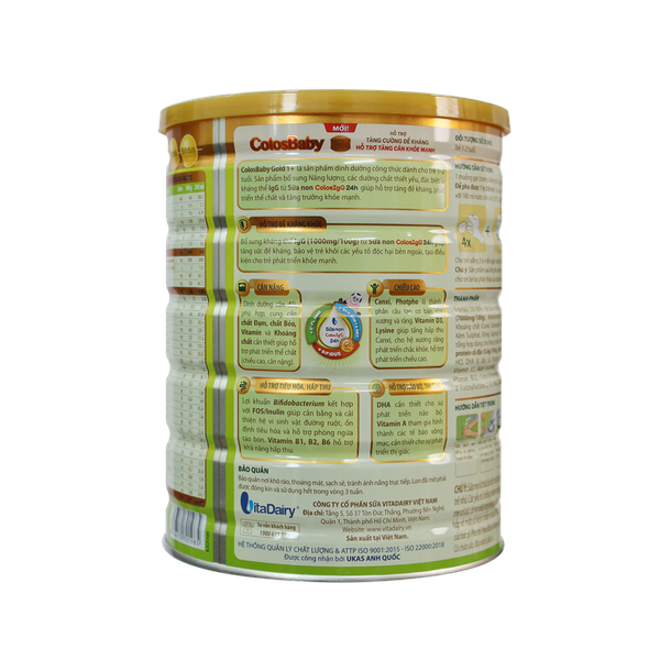 Sữa ColosBaby Gold 1+ vị thanh nhạt (800g) cho bé từ 1-2 tuổi