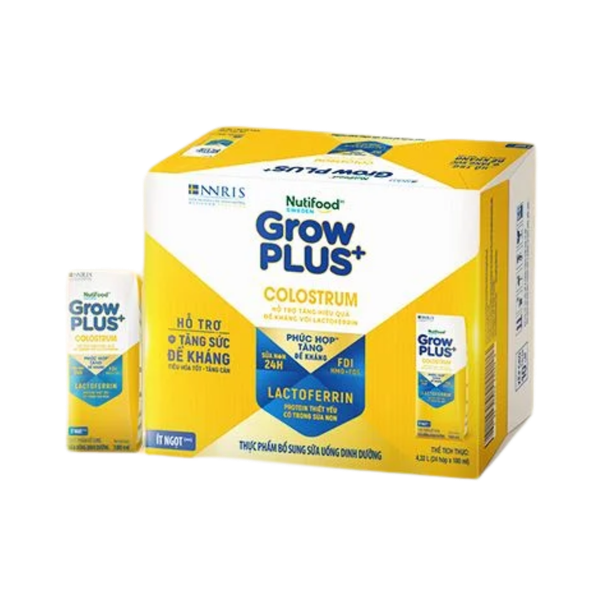 Sữa BPS Nutifood GrowPLUS+ Colostrum Lactoferrin 180ml (lốc 4 hộp, thùng 6 lốc)