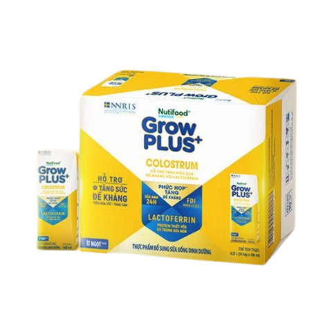 Sữa BPS Nutifood GrowPLUS+ Colostrum Lactoferrin 180ml (lốc 4 hộp, thùng 6 lốc)