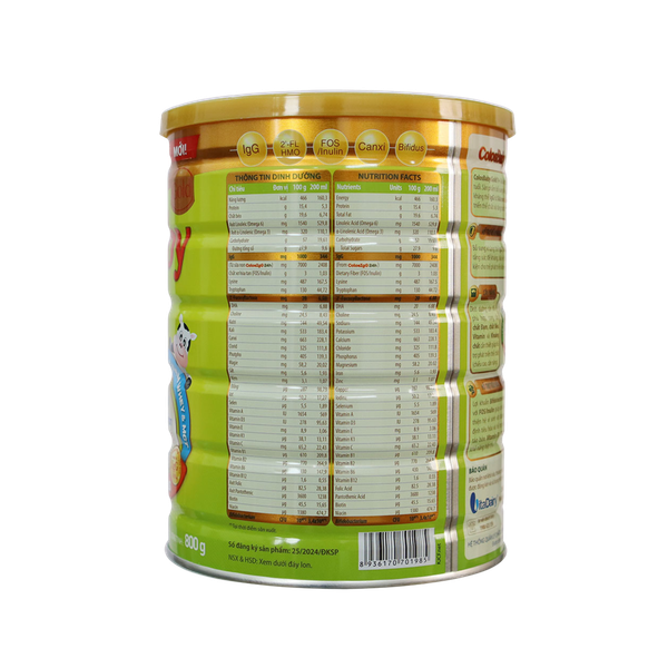 Sữa ColosBaby Gold 1+ vị thanh nhạt (800g) cho bé từ 1-2 tuổi