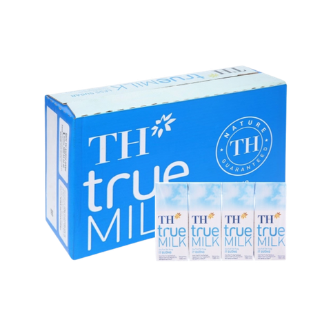 Sữa tươi tiệt trùng TH True Milk ít đường 180ml (lốc 4 hộp)