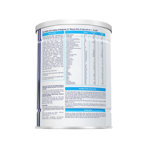 Sữa Enfagrow NeuroPro A2 số 3 (350g) cho bé từ 1-6 tuổi