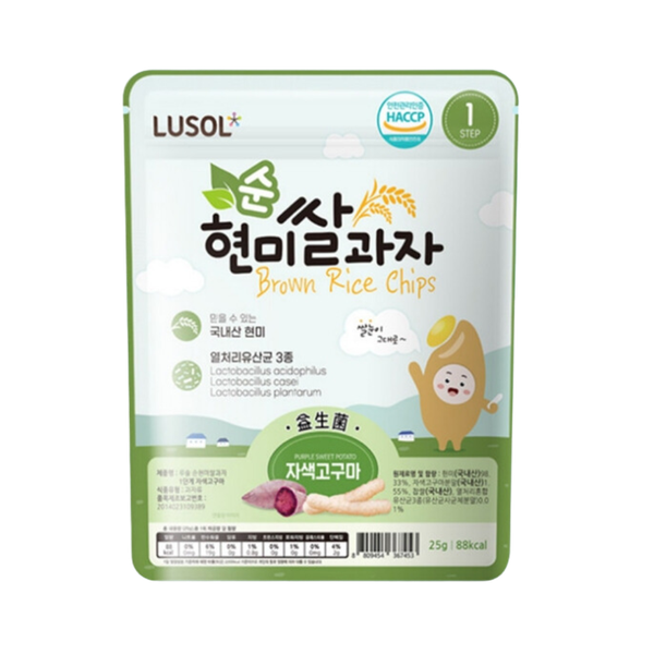 Bánh gạo lứt Lusol vị khoai lang tím step 1 (từ 6m)