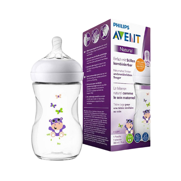 Bình sữa Philips Avent mô phỏng tự nhiên Hippo xanh 260ml (đơn)